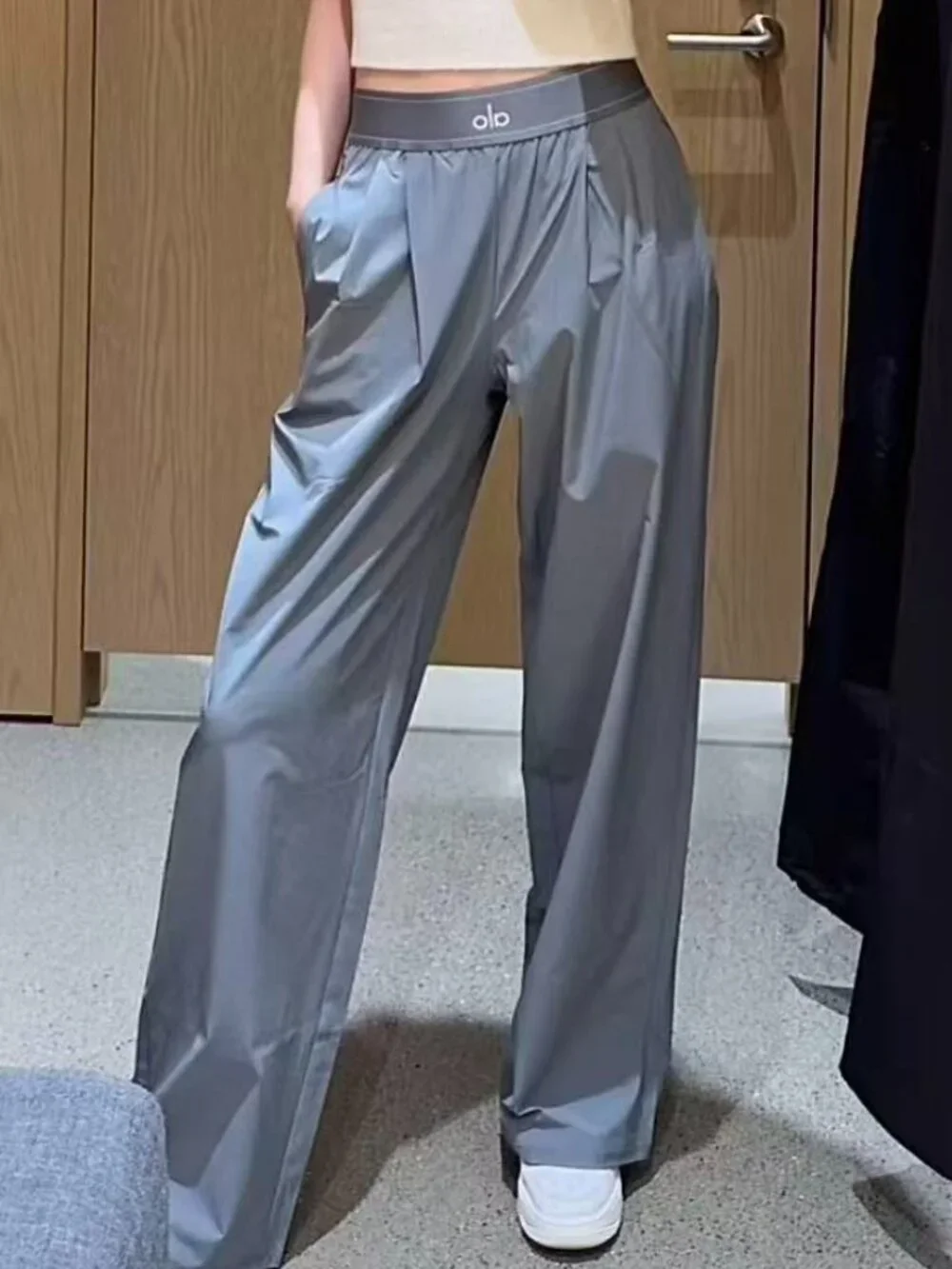 Steel Grey ALO Yoga Suit Up Trouser 💙(Regular) Wome‘s Pants Summer | Trendy 😉